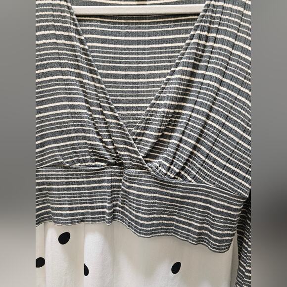 Modcloth green ribbed striped long sleeve surplice v-neck crop top XL - Picture 4 of 8